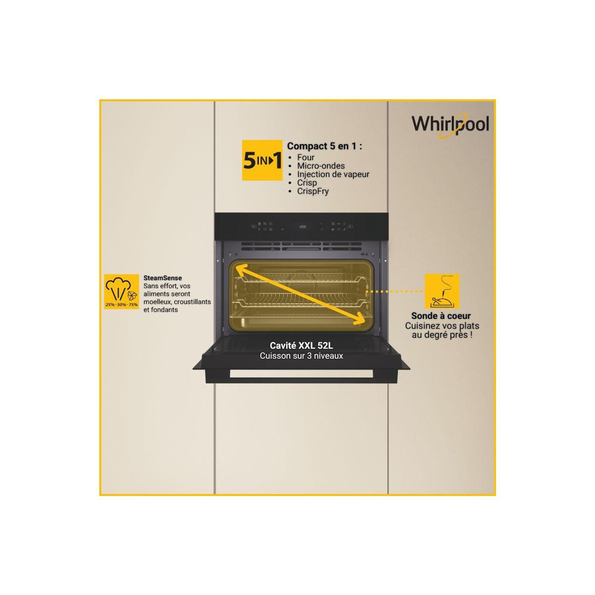 Whirlpool Micro ondes combiné WCT7A9PHTSBF