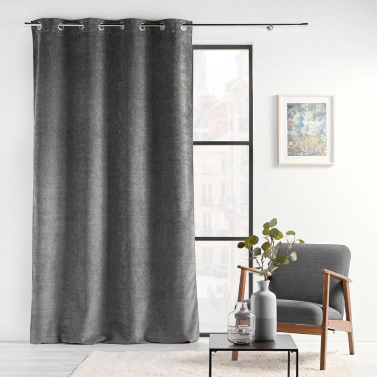 Paris Prix Rideau à Œillets en Velours  Verra  140x260cm Anthracite