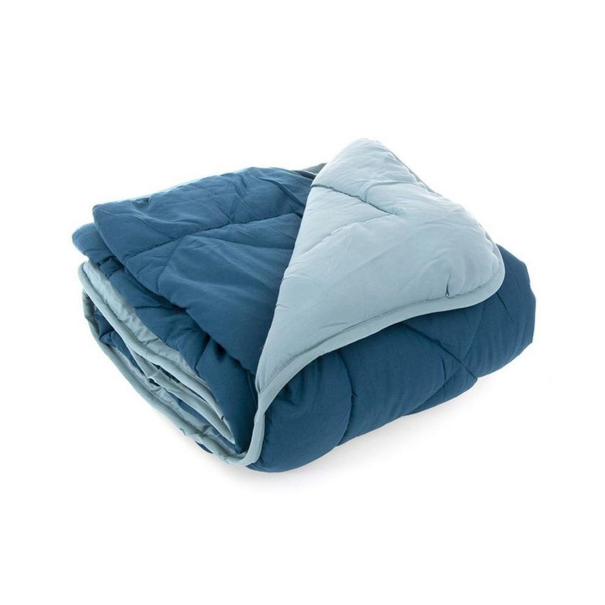 Gentle Couette unie double face 240x220 cm microfibre bleu