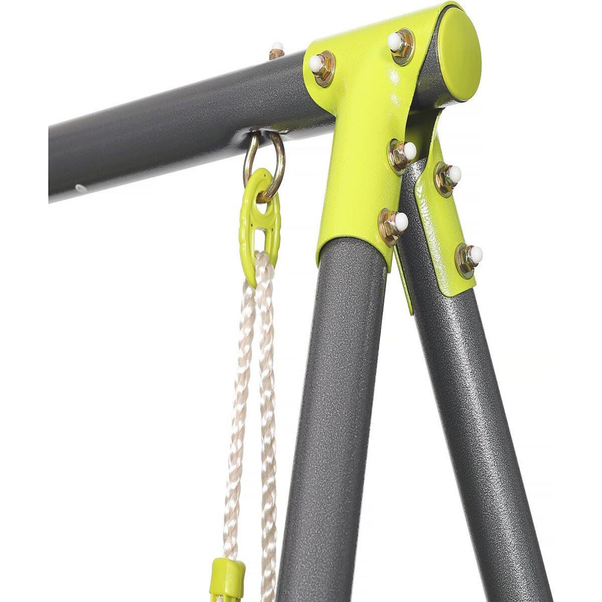 Habitat et Jardin Portique en métal avec toboggan  Enzo II   - 4 agrès - Vert