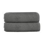 GUY LEVASSEUR Lot 2 serviettes de bain 70x140 coton éponge. Coloris disponibles : Bleu, Orange, Marron, Gris, Beige, Vert, Rose