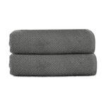 GUY LEVASSEUR Lot 2 serviettes de bain 70x140 coton éponge. Coloris disponibles : Gris, Bleu, Vert, Beige, Rose, Orange, Marron