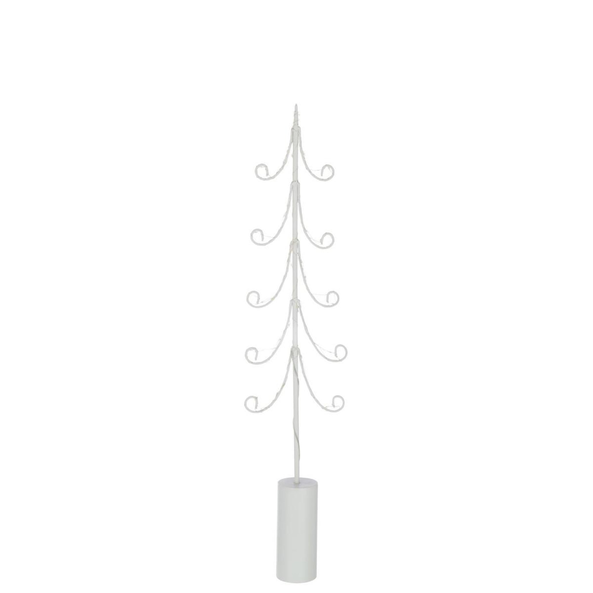 Voir la diapositive 2 : J-LINE Sapin à led en métal  cylindre  72cm blanc