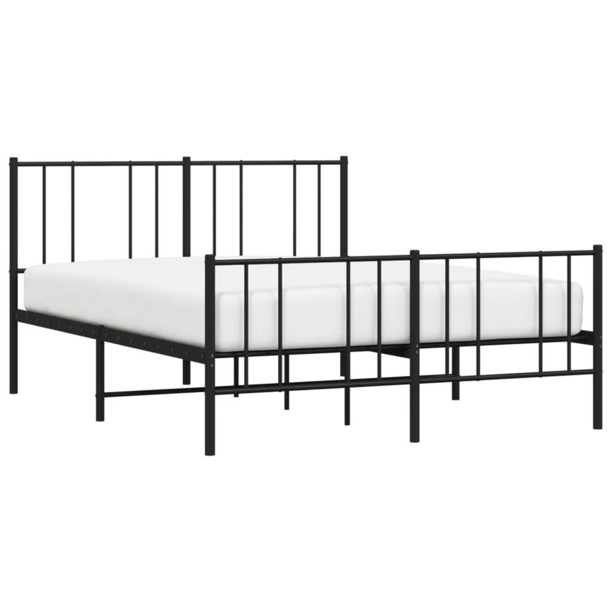 VIDAXL Cadre de lit metal sans matelas avec pied de lit noir 120x190cm
