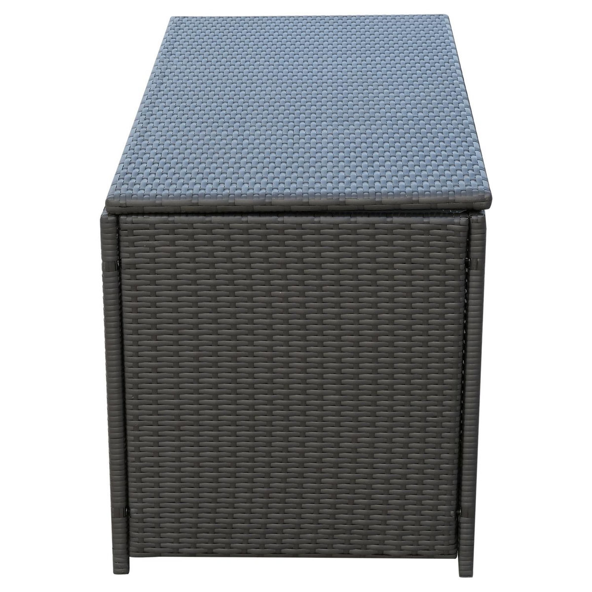 OUTSUNNY Coffre malle de rangement 118L x 54l x 59H cm résine tressée imitation rotin café foncé