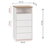 Voir la diapositive 4 : VS VENTA-STOCK Chiffonnier Bob 4 tiroirs 1 niche blanc/chêne, bois massif