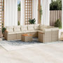 Voir la diapositive 1 : VIDAXL Salon de jardin avec coussins 10 pcs beige resine tressee