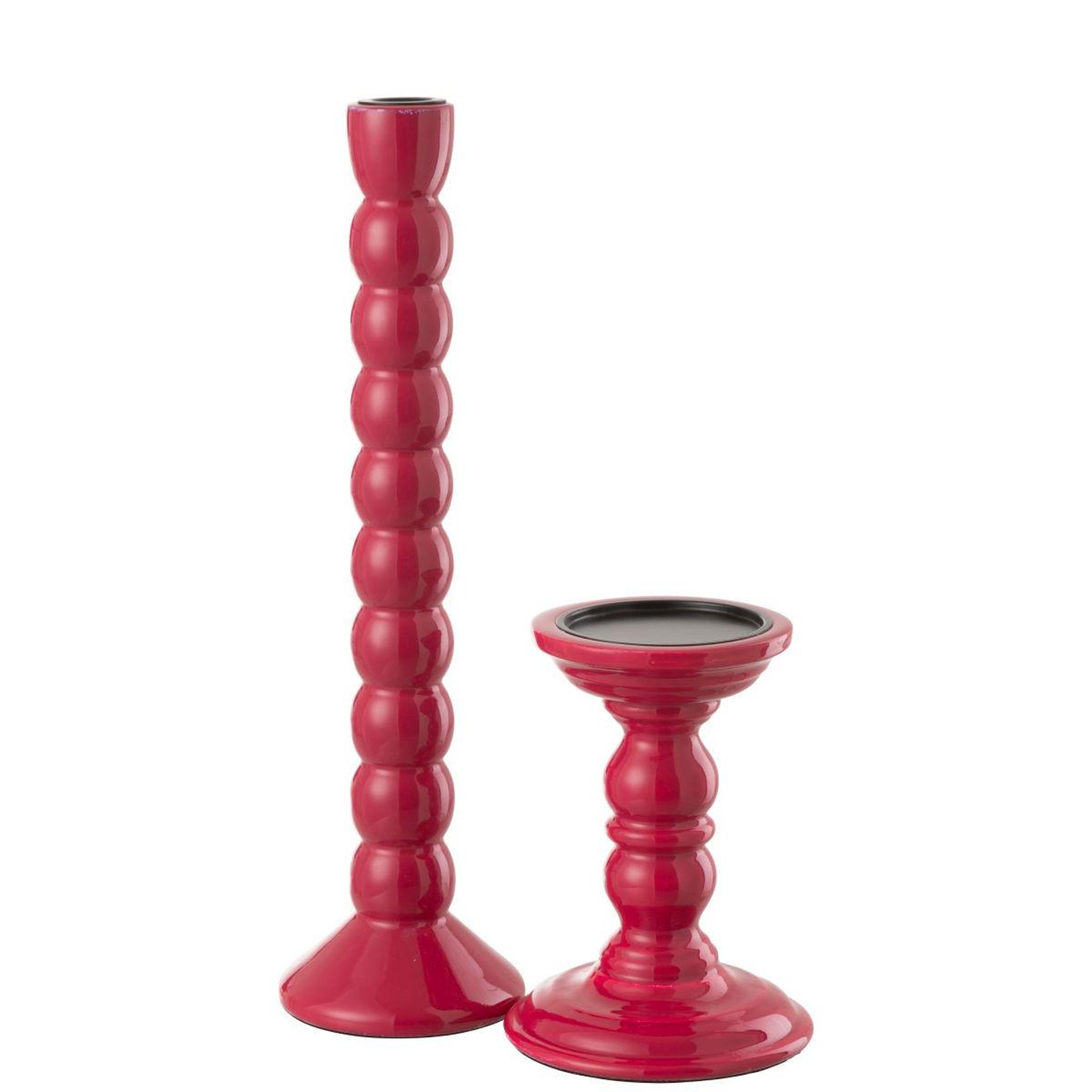 Voir la diapositive 3 : J-LINE Bougeoir design en bois  waldo  38cm fuchsia