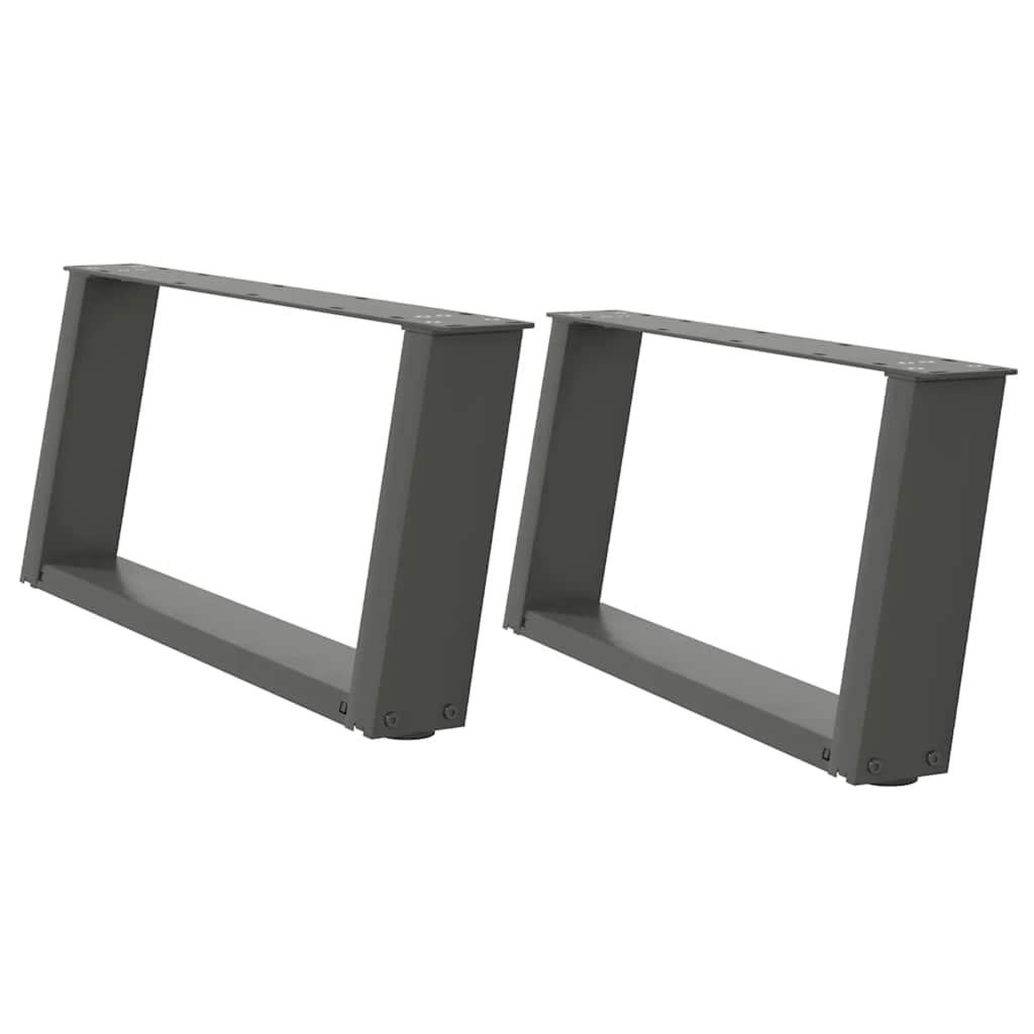 Voir la diapositive 2 : VIDAXL Pieds de table basse forme de U 2 pcs anthracite 60x(30-31) cm