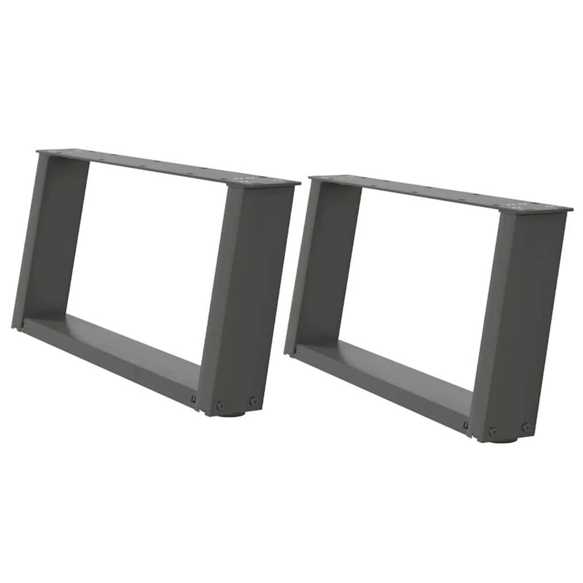 VIDAXL Pieds de table basse forme de U 2 pcs anthracite 60x(30-31) cm