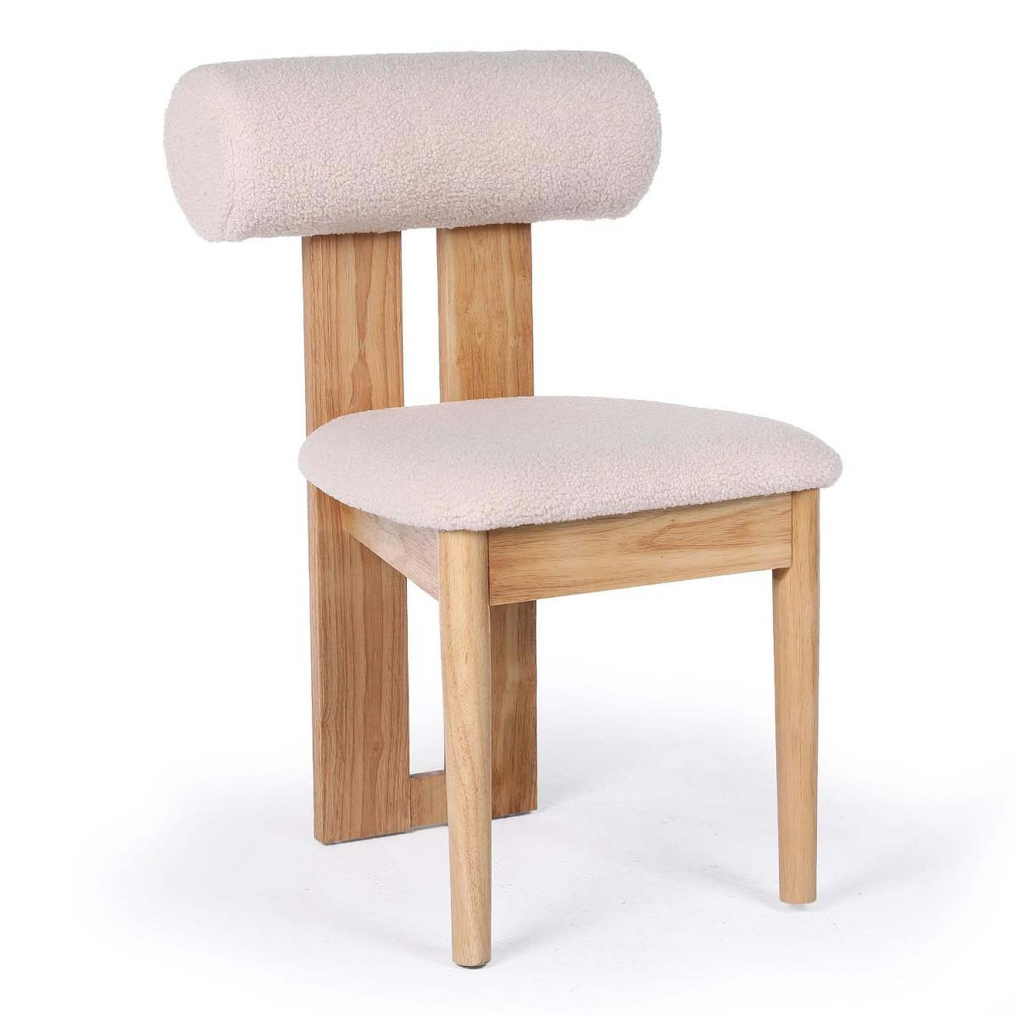 Paris Prix Chaise design en tissu bouclette  jasper  79cm beige