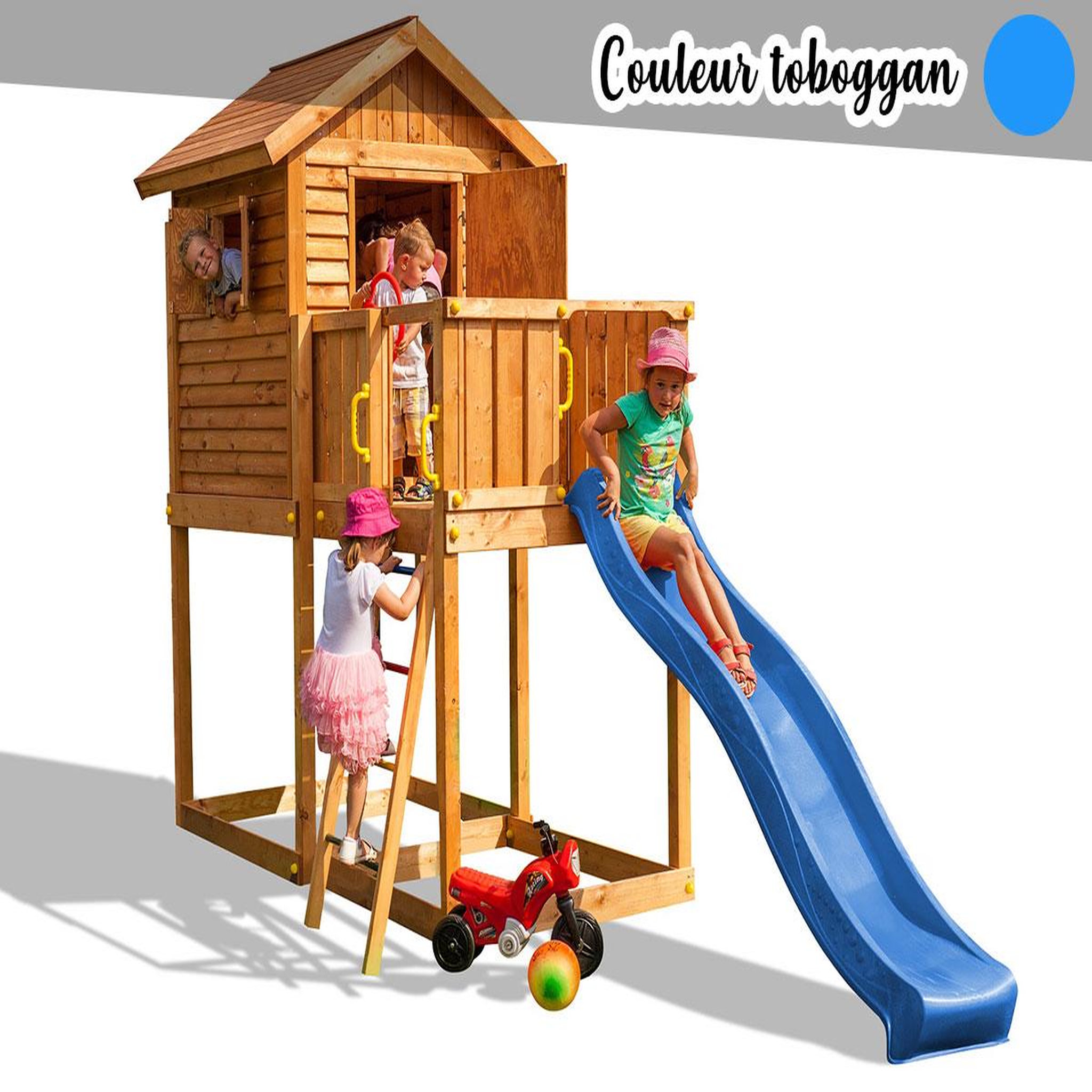 Fungoo Aire de jeux my house - toboggan bleu - fungoo