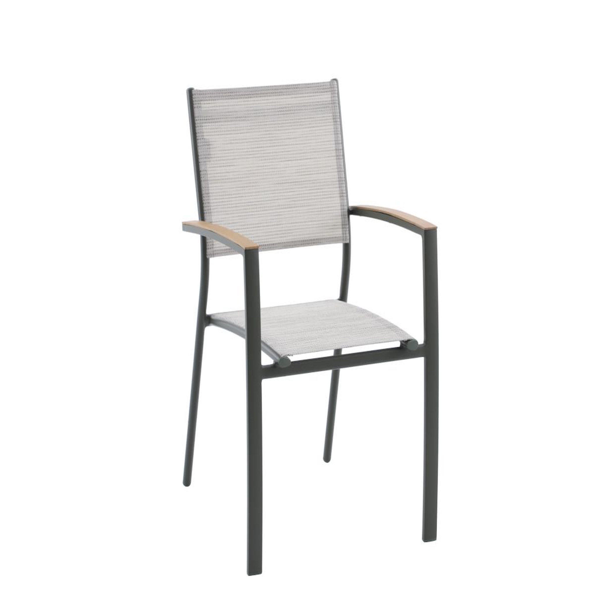Voir la diapositive 4 : JARDIDECO Lot de 2 fauteuils de jardin empilable alu pineda vert - jardideco