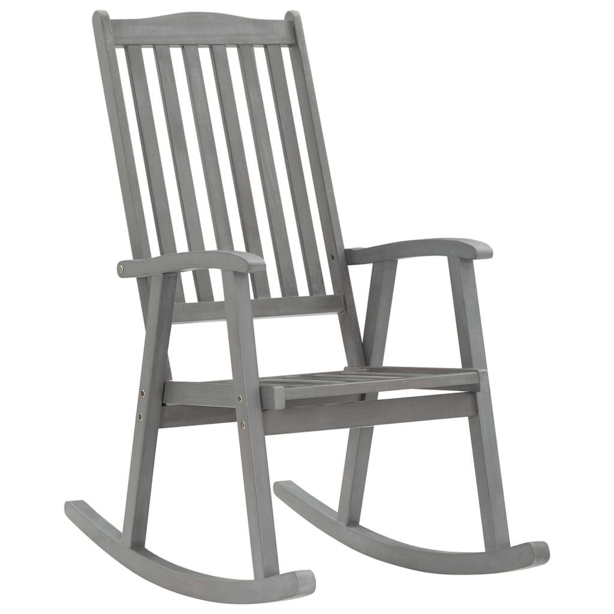 Voir la diapositive 2 : VIDAXL Chaise a bascule avec coussins Gris Bois d'acacia massif