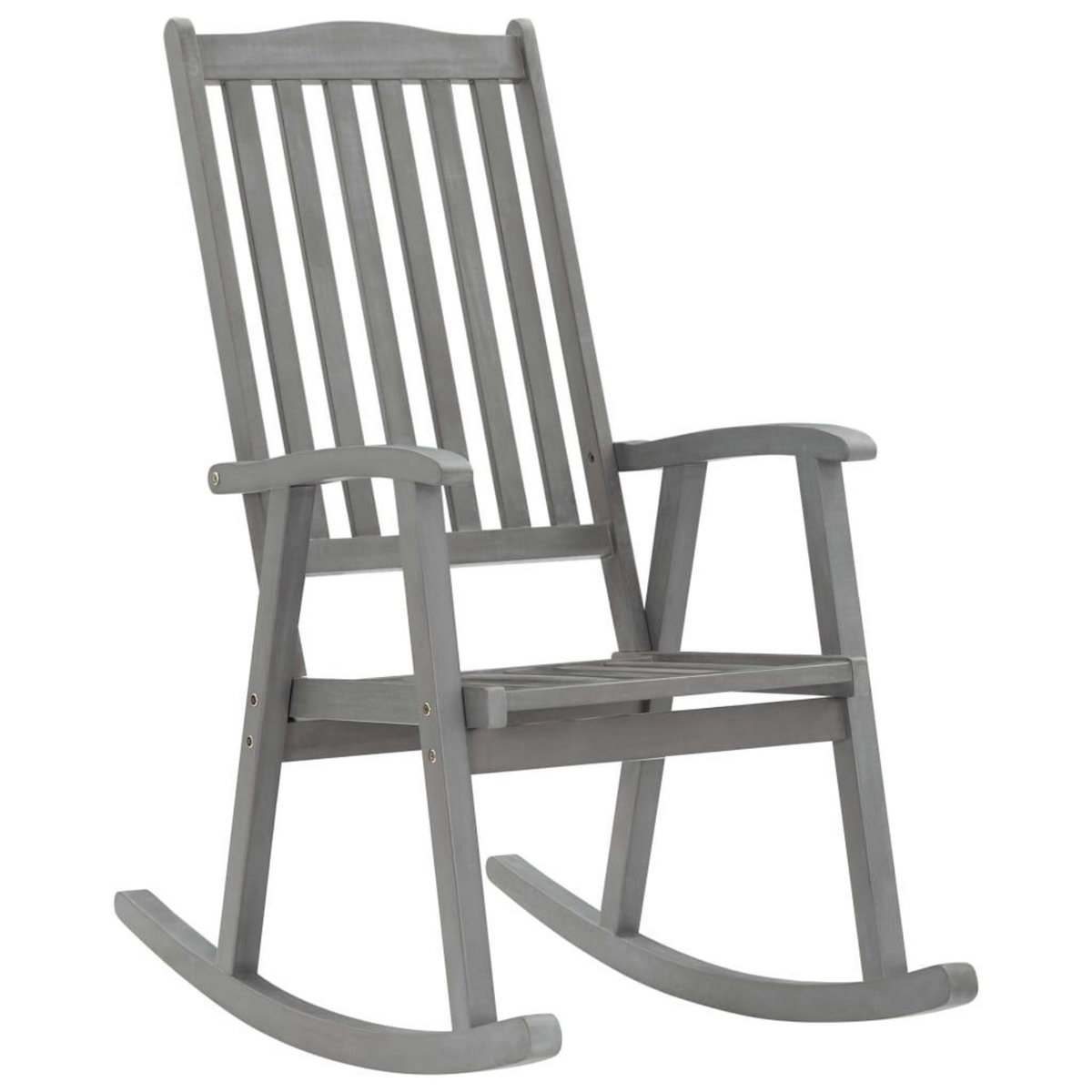VIDAXL Chaise a bascule avec coussins Gris Bois d'acacia massif