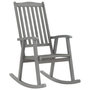 Voir la diapositive 2 : VIDAXL Chaise a bascule avec coussins Gris Bois d'acacia massif