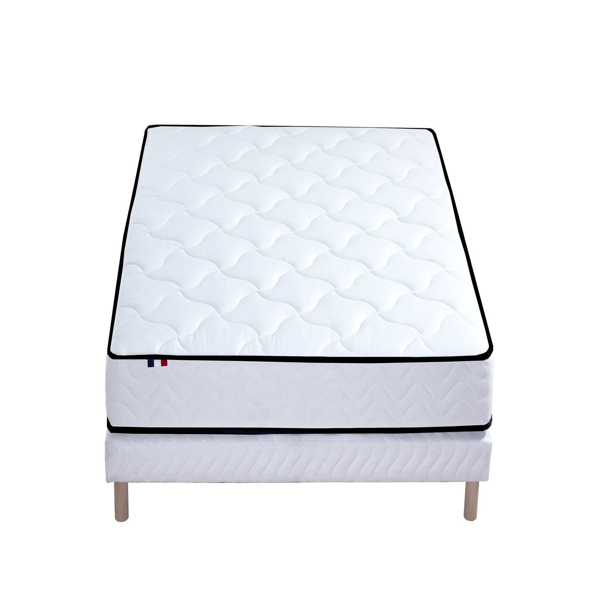 Voir la diapositive 2 : Ensemble matelas ressorts ensachés + sommier tapissier 160x200 cm ELOISE