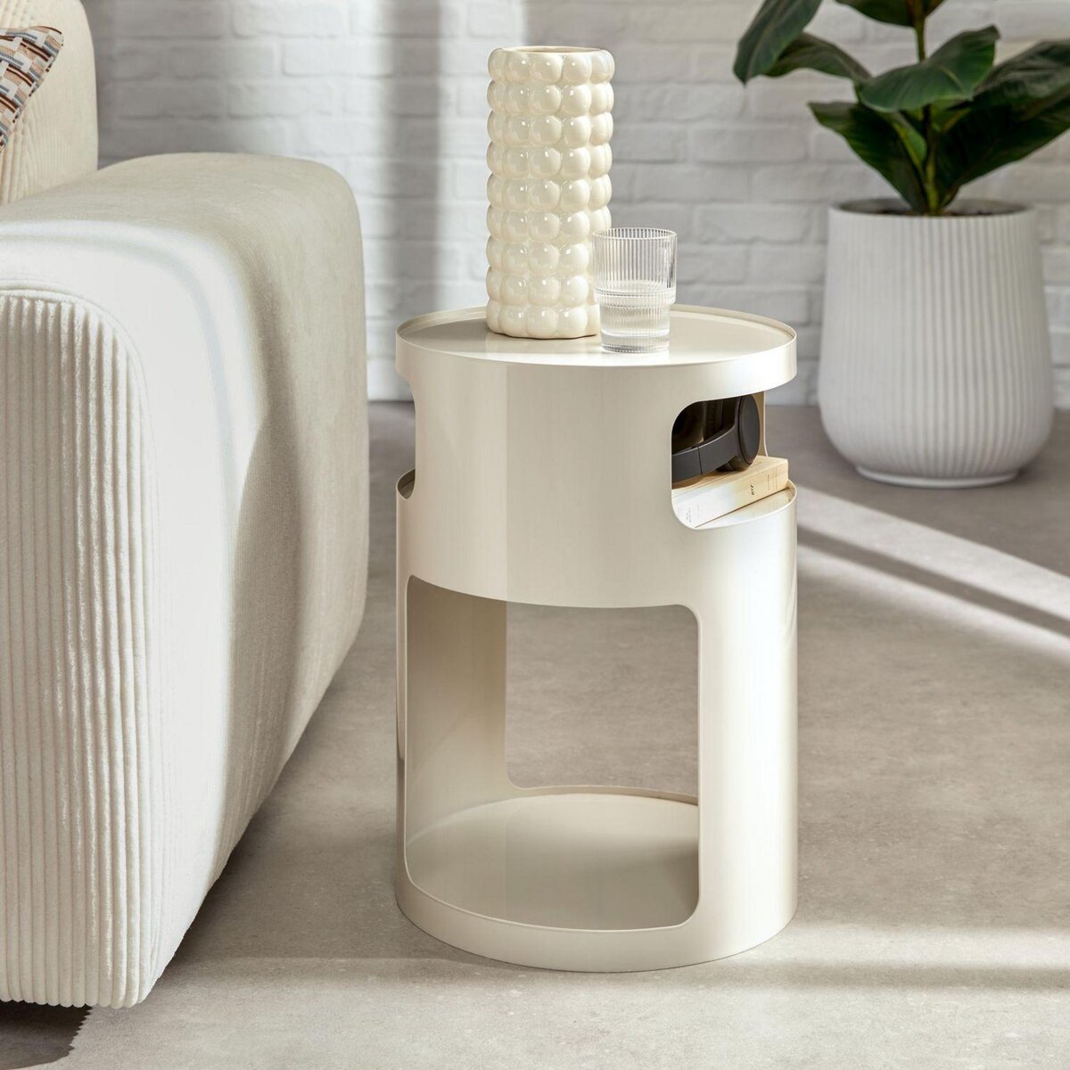 ATMOSPHERA Table à café 2 niches en métal ASHDAL - Beige