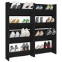 Voir la diapositive 4 : VIDAXL Armoires a chaussures murales 4 pcs noir bois d'ingenierie