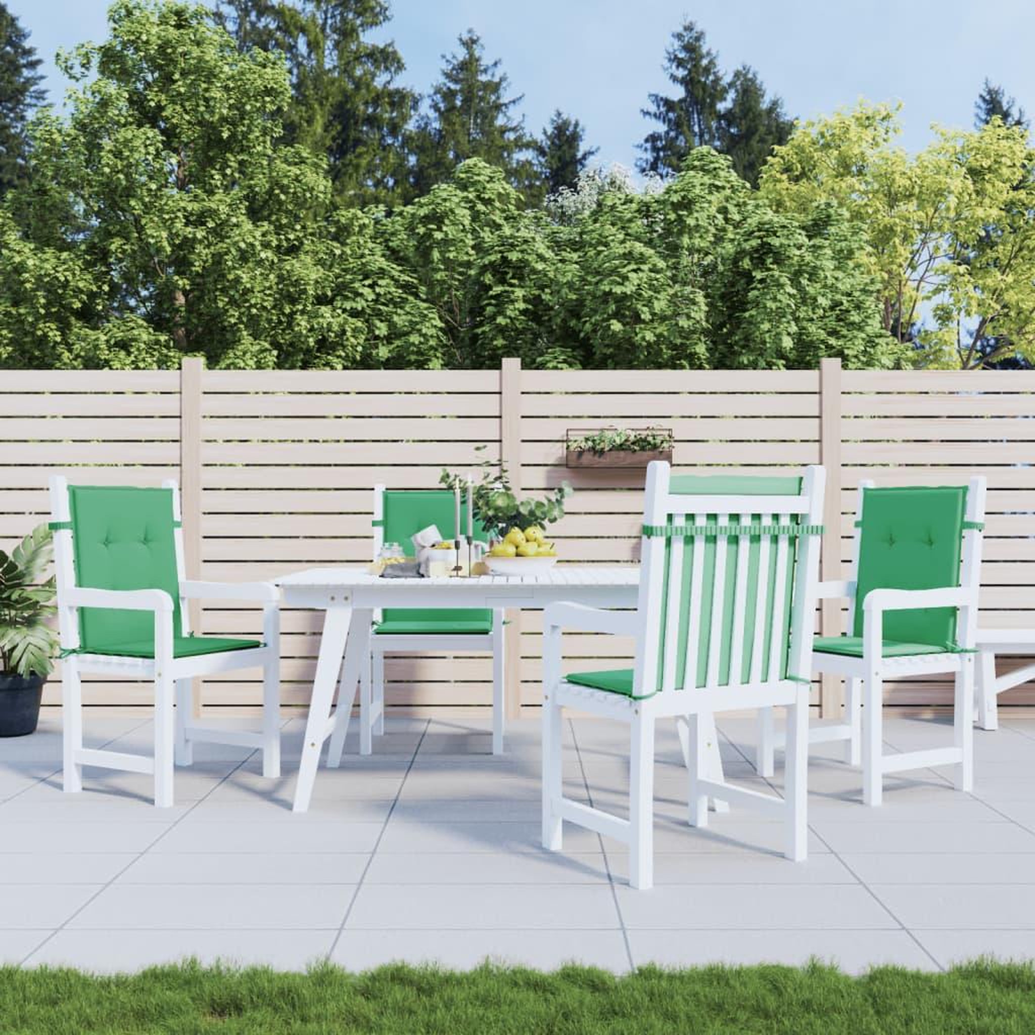 Voir la diapositive 1 : VIDAXL Coussins de chaise de jardin a dossier bas lot de 4 vert