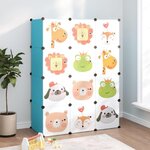 VIDAXL Armoire de rangement pour enfants avec 12 cubes Bleu PP