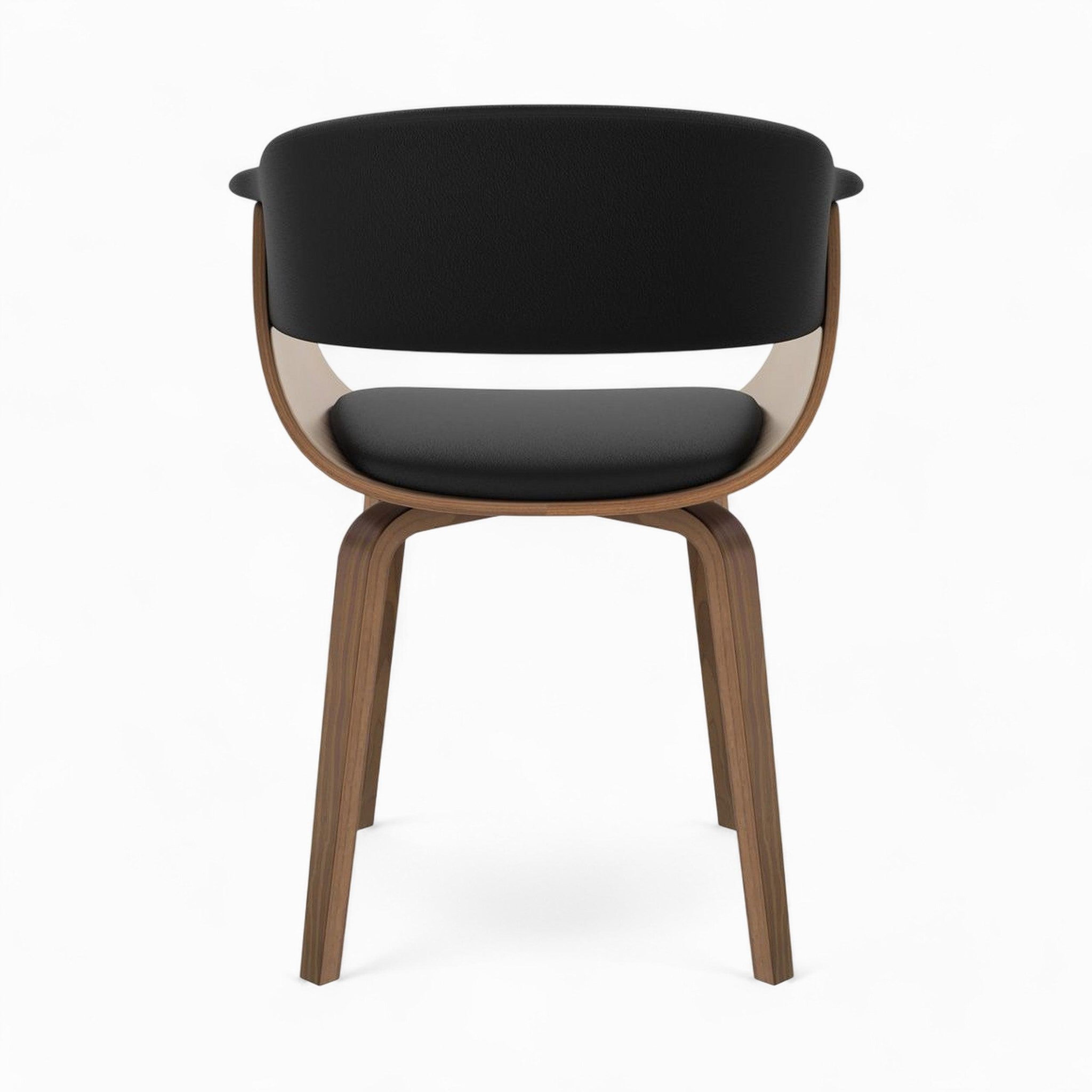 Voir la diapositive 5 : MAISON PAVANE Table et chaises 8 personnes en cuir synthetique noir et bois-Piada