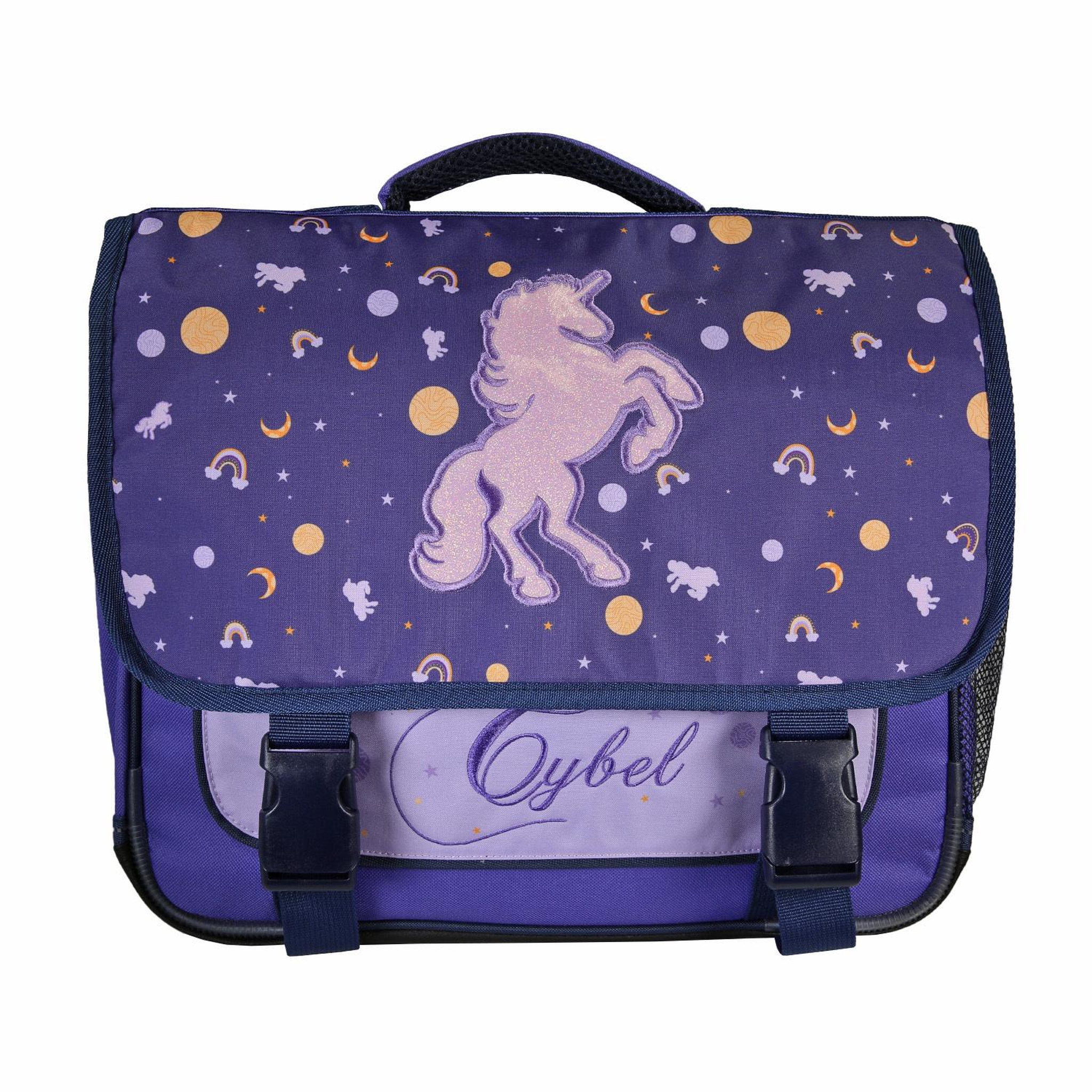 Bagtrotter Cybel - Cartable Scolaire 38 cm - Licorne - Violet - Fille - 2 Compartiments