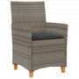Voir la diapositive 4 : VIDAXL Chaises de jardin coussins lot de 2 gris resine tressee et bois