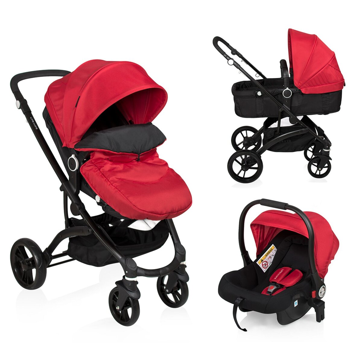 Poussette 3 en 1 on sale rouge