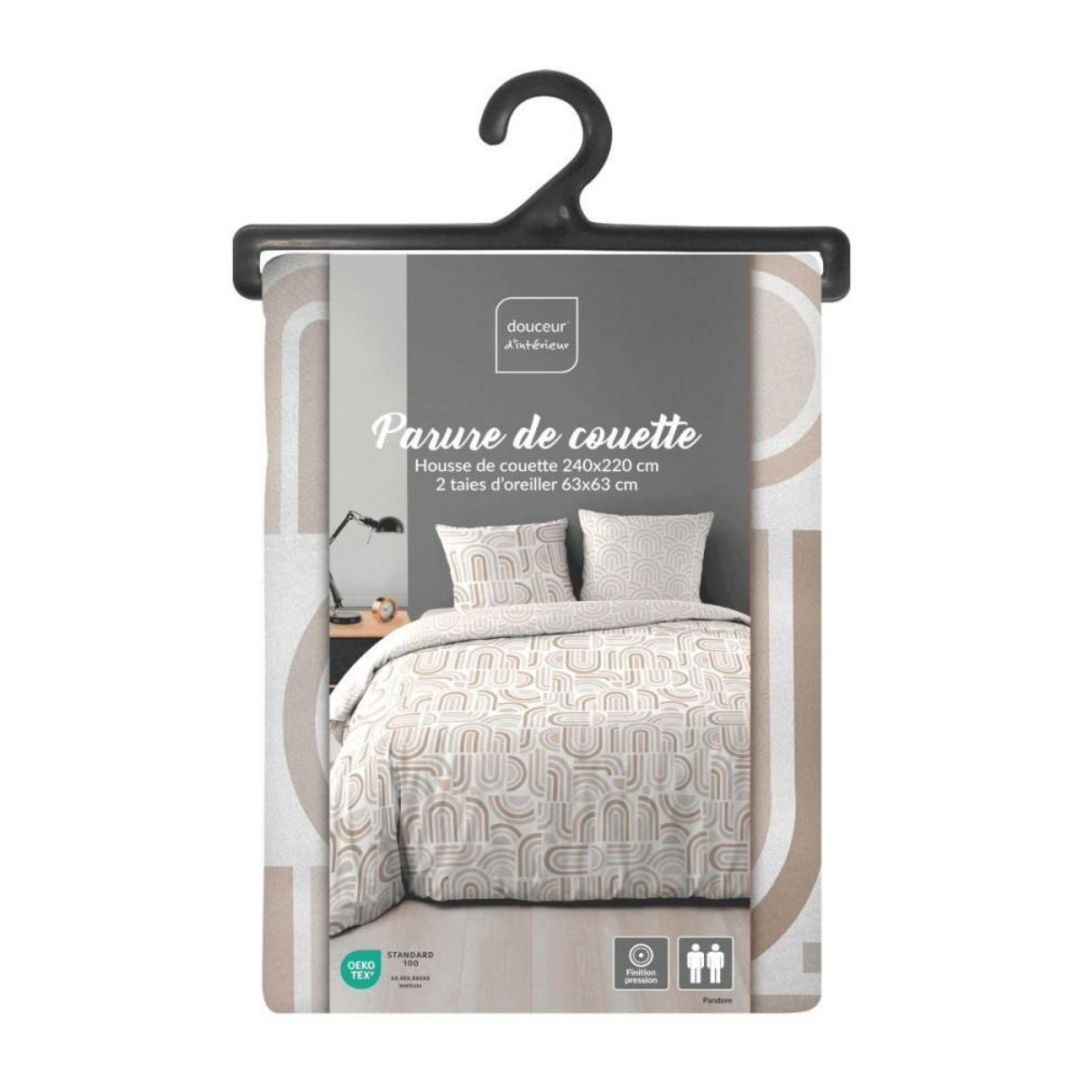 Douceur d'Intérieur Housse de couette 240x220 + 2 taies PANDORIS microfibre