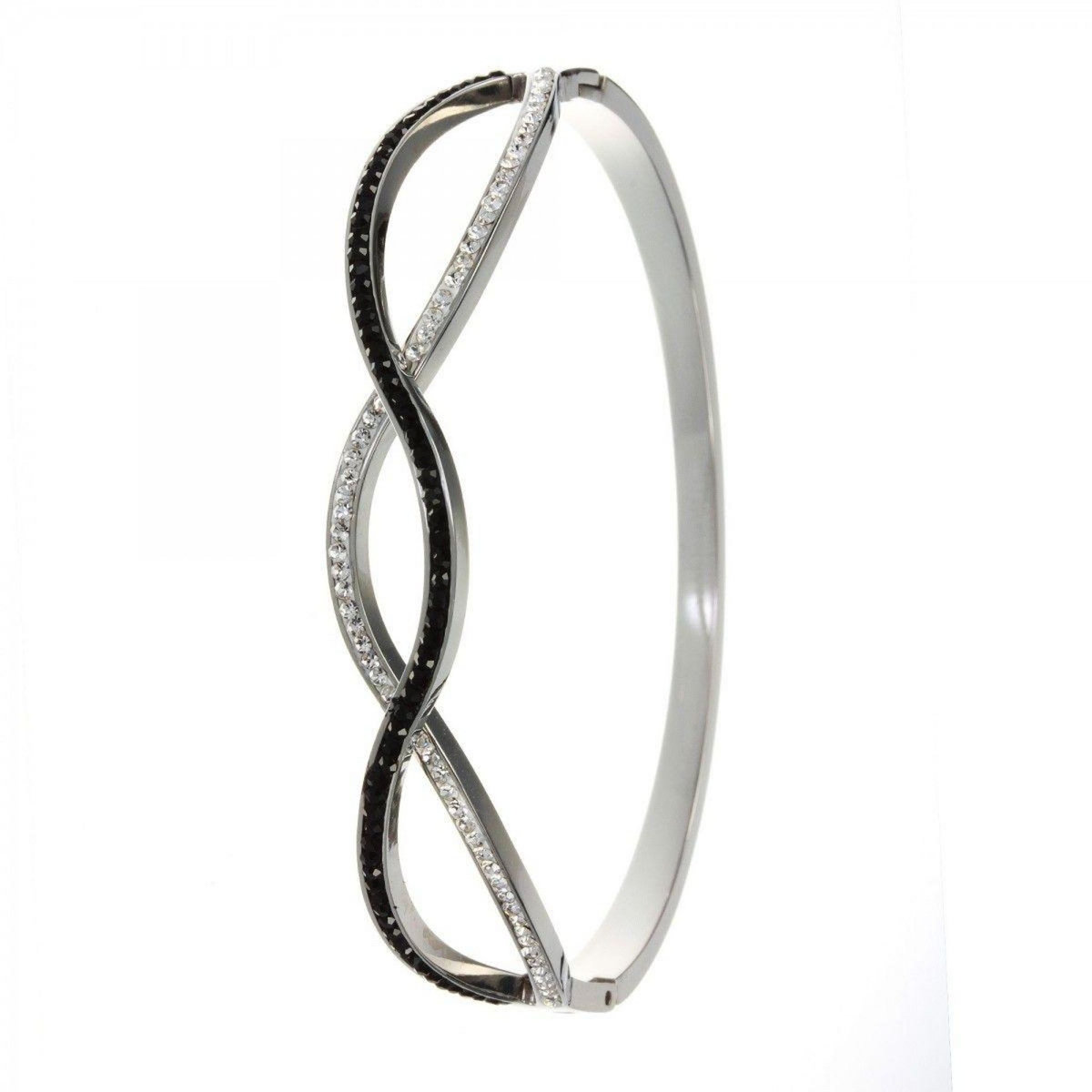 SC CRYSTAL Bracelet en acier inoxydable par SC Crystal orné de cristaux scintillants