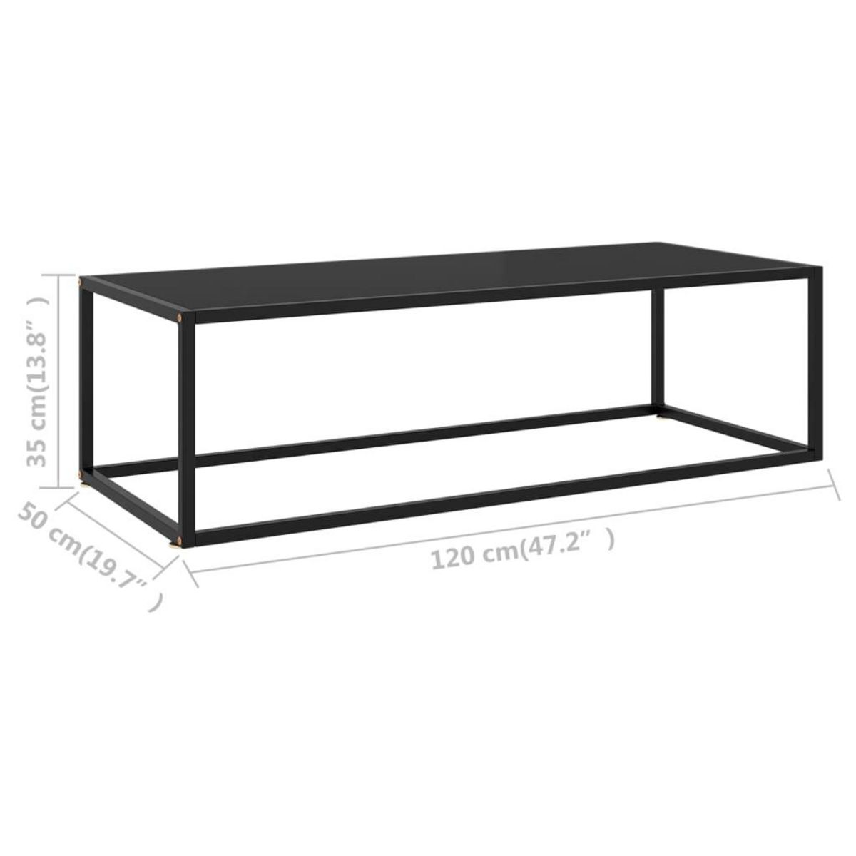 VIDAXL Table basse Noir avec verre noir 120x50x35 cm