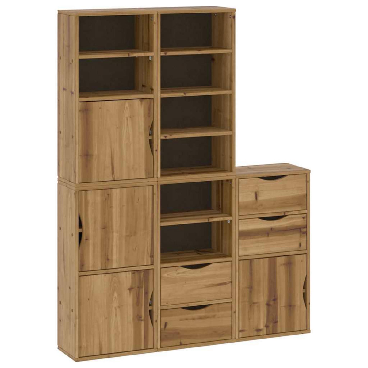 VIDAXL Armoires laterales 5 pcs ODDA 40x24x79 cm bois massif pin