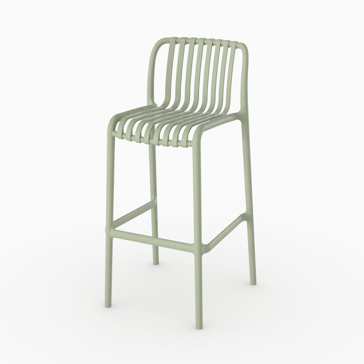 Rendez vous déco Lot de 2 chaises de bar de jardin 76 cm en plastique vert pastel-Duli