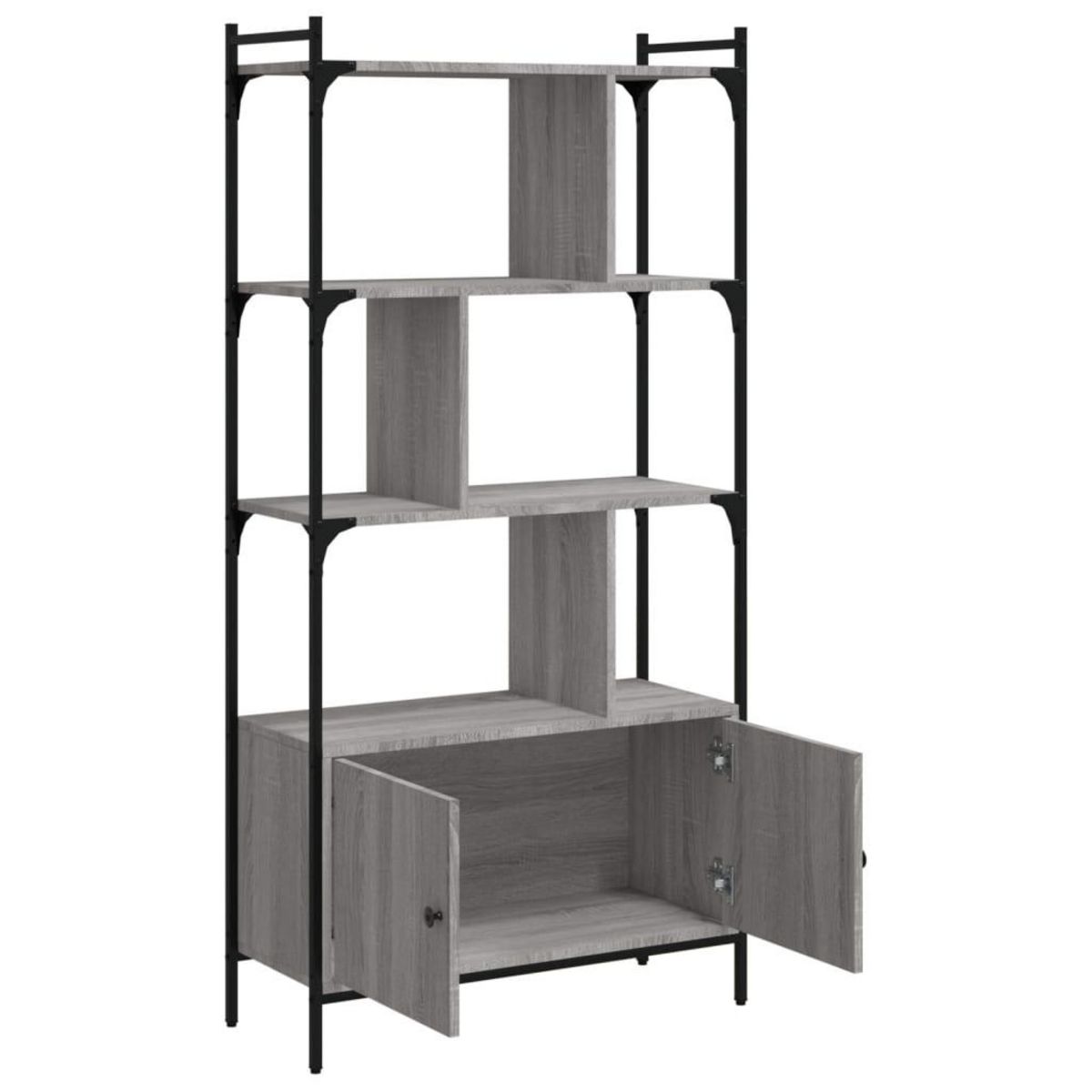 VIDAXL Bibliotheque avec portes sonoma gris 76,5x30x154,5 cm