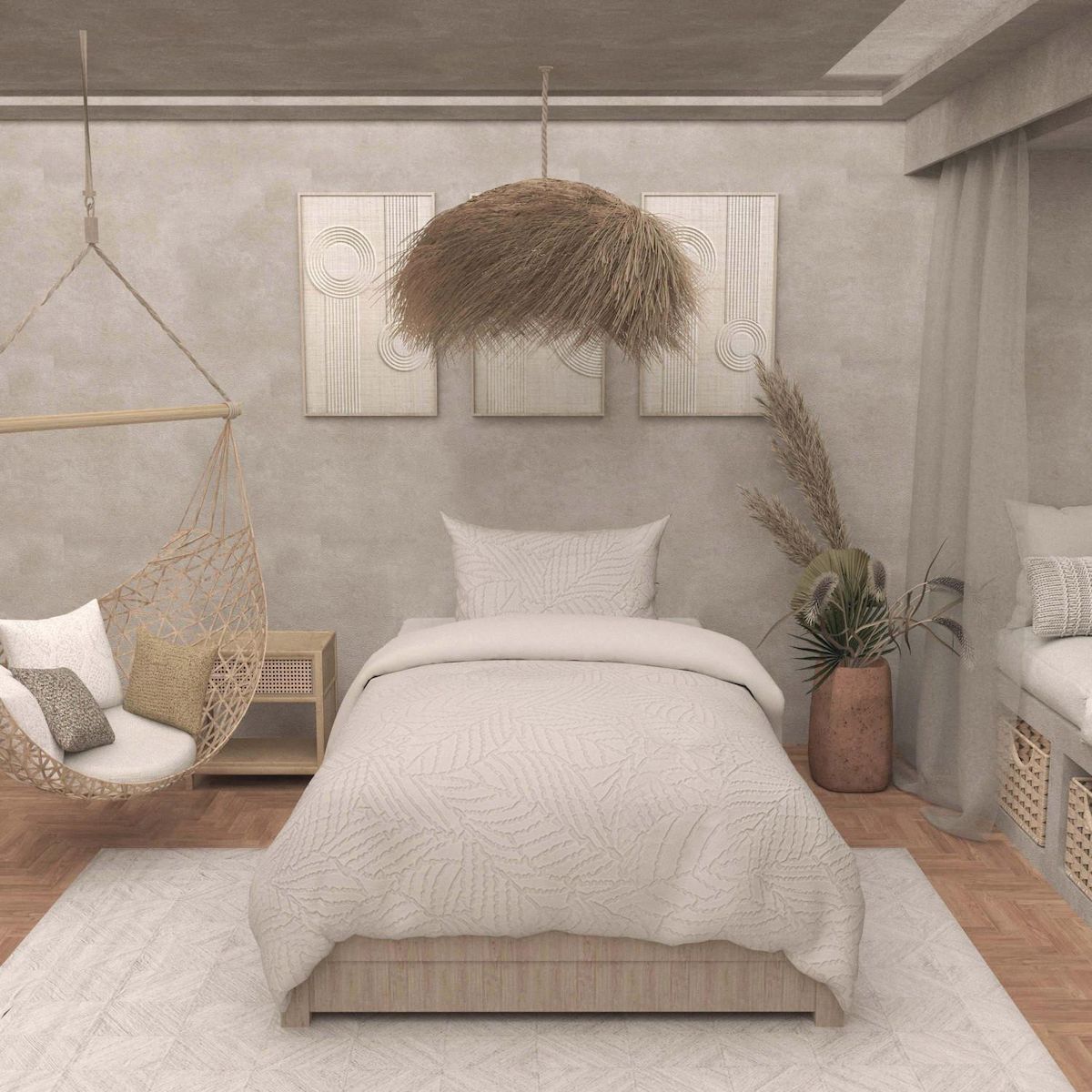 SOLEIL D'OCRE Parure housse de couette 3D microfibre MAYA, par Soleil d'Ocre