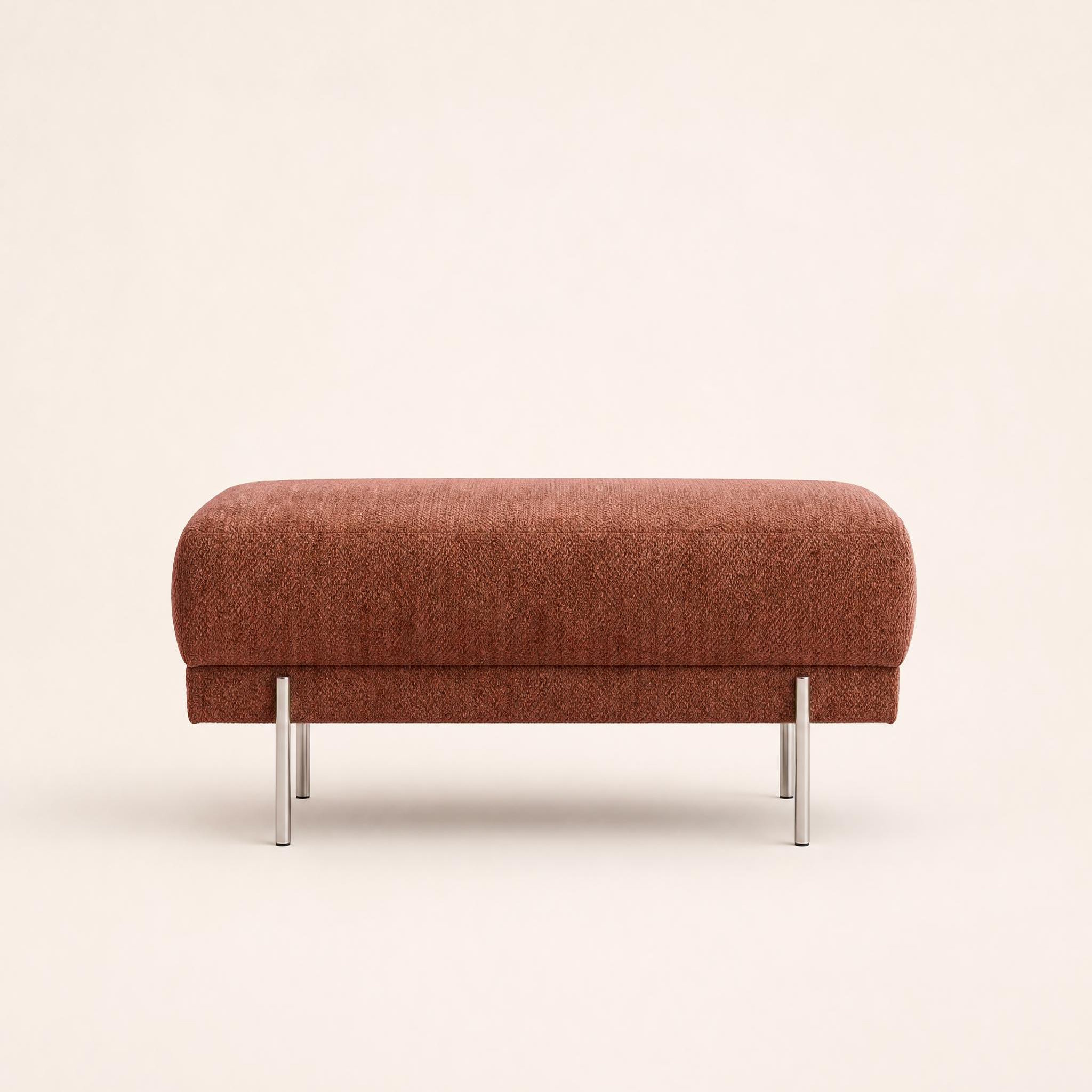 Voir la diapositive 4 : BEST MOBILIER Gabin - pouf en velours texturé