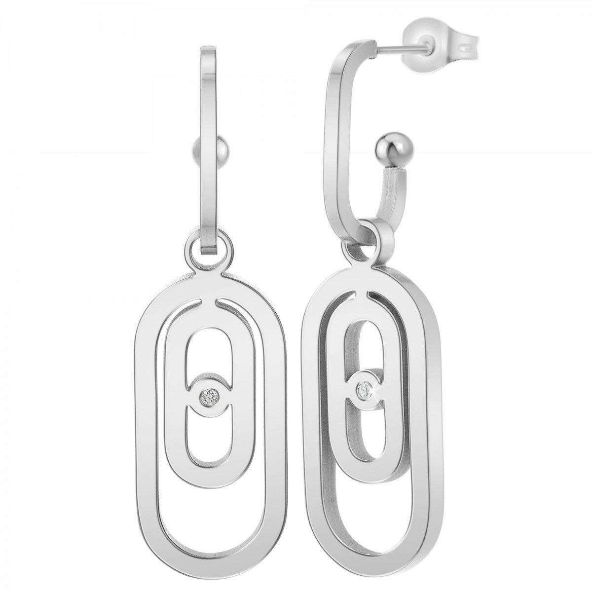 SC CRYSTAL Boucles d'oreilles par SC Crystal ornées d'un véritable diamant blanc
