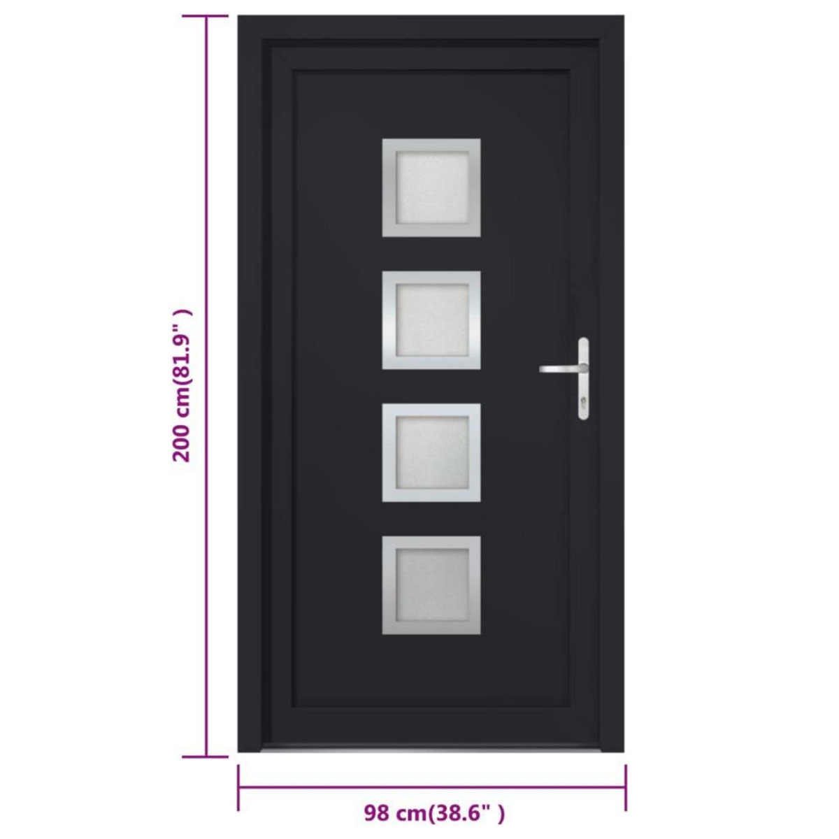 VIDAXL Porte d'entree anthracite 98x200 cm PVC