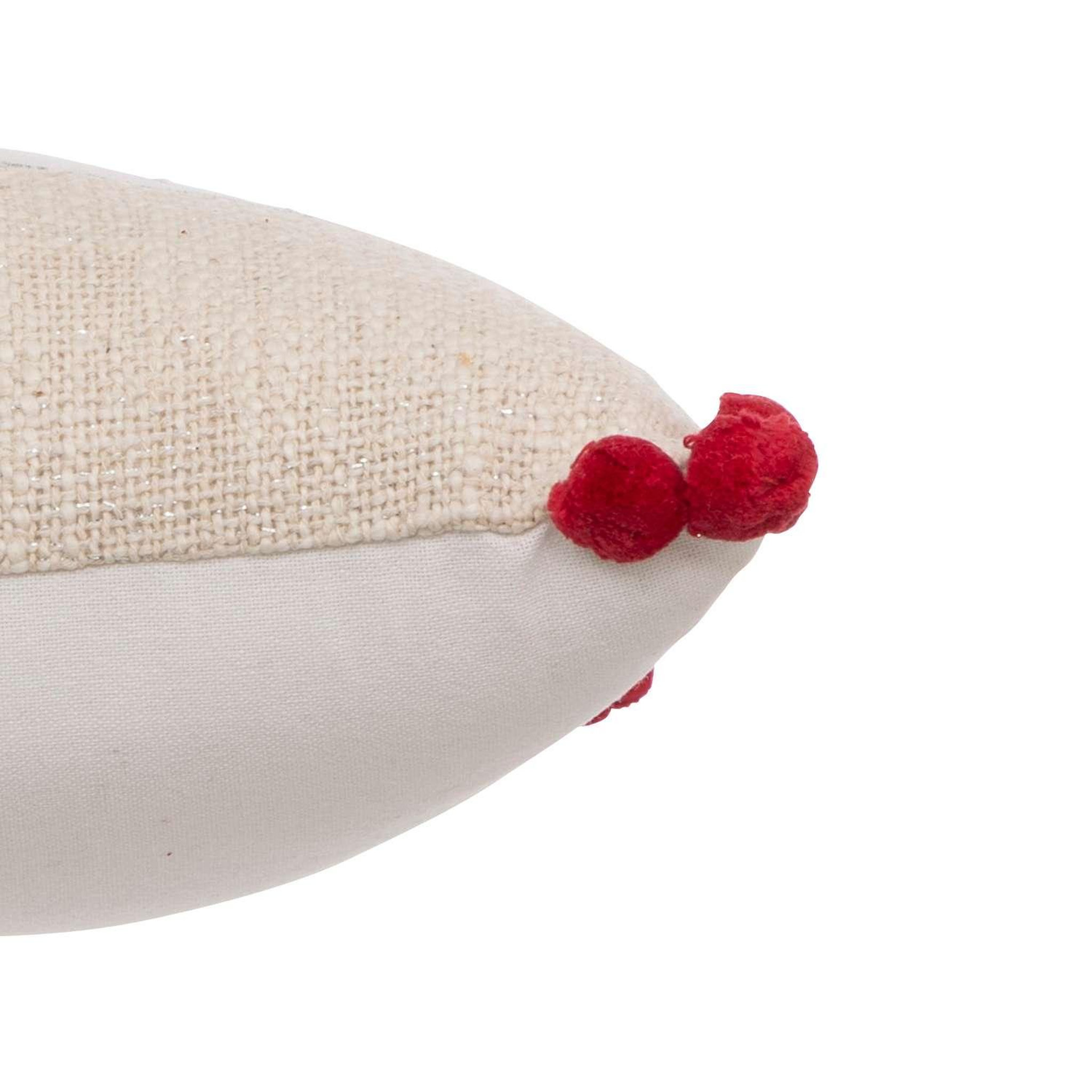 Voir la diapositive 4 : ATMOSPHERA Coussin de Noël flocon - 50 x 30 cm - Beige et rouge