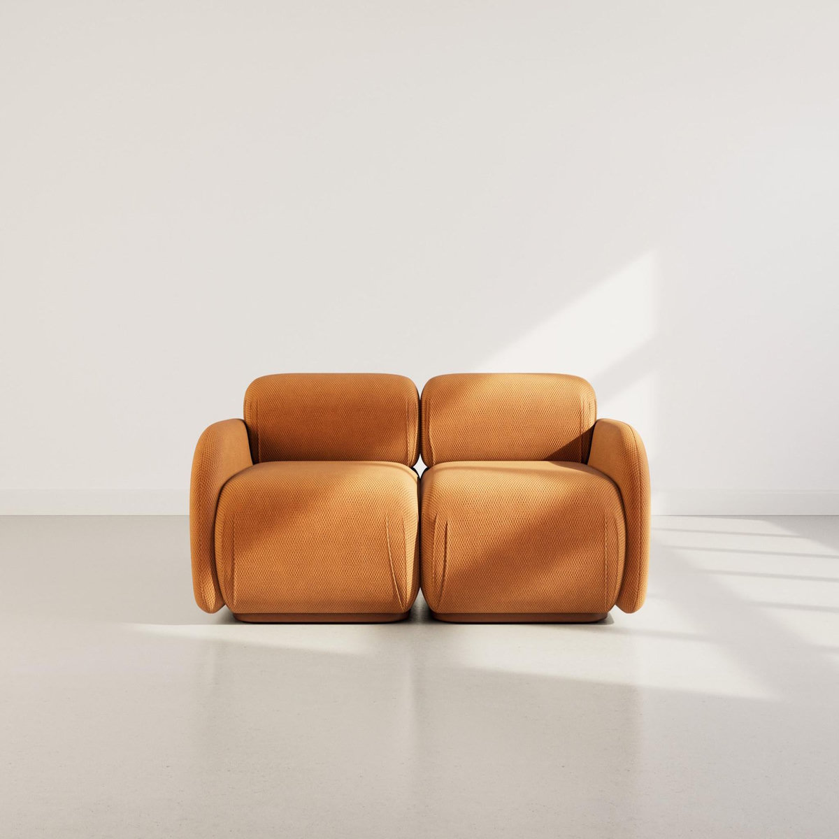 LISA DESIGN Penelope - canapé droit modulable 2 places en velours texturé