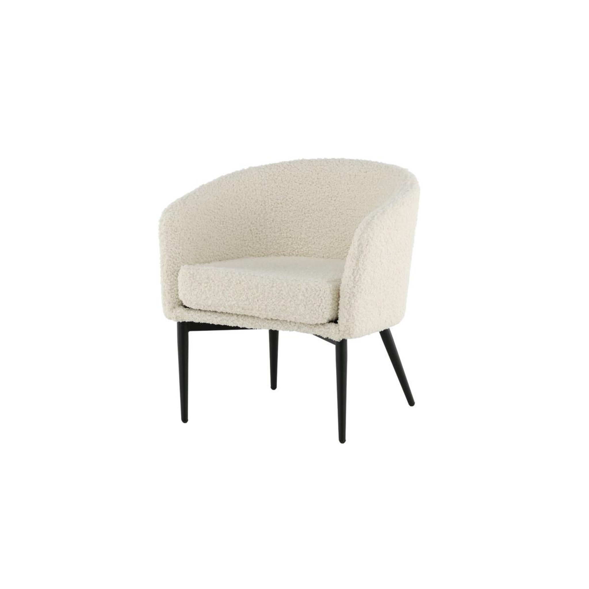 Voir la diapositive 3 : Paris Prix Fauteuil design bouclette  fluffy  70cm blanc