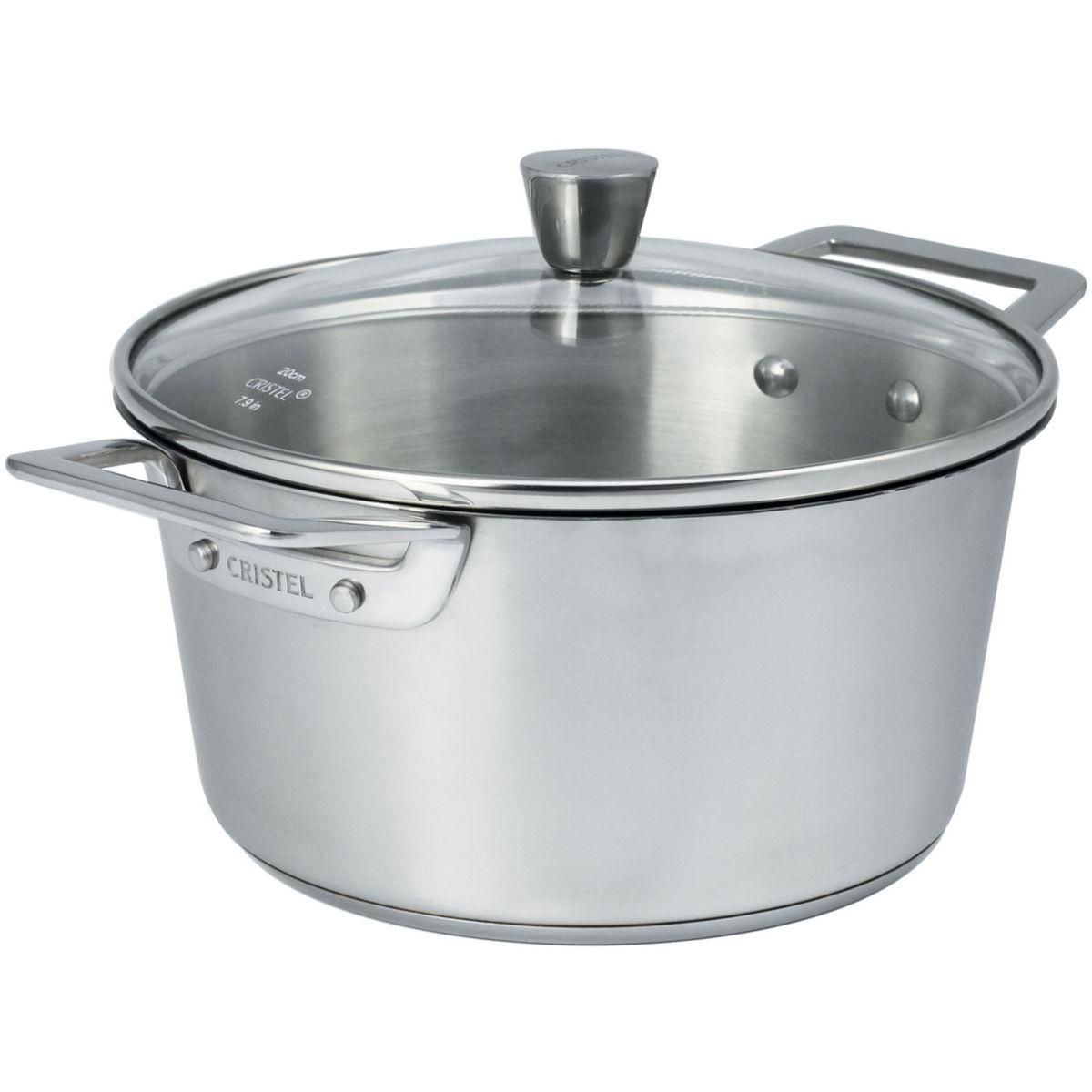 CRISTEL Faitout 24cm avec couvercle verre - 1826