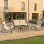 Voir la diapositive 5 : CONCEPT USINE Salon de jardin 4 places gris et beige avec tables basses ATRANI