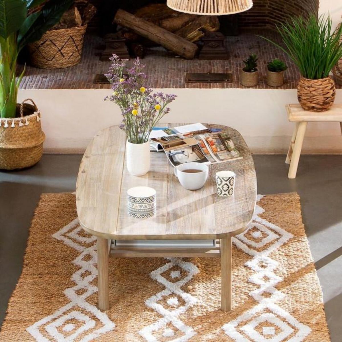 ATMOSPHERA Table Basse 1 Niveau Bois  Banila  120cm Naturel