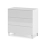 Voir la diapositive 1 : VS VENTA-STOCK Commode 3 tiroirs Vera Couleur Blanc Brillant, Largeur 80 cm
