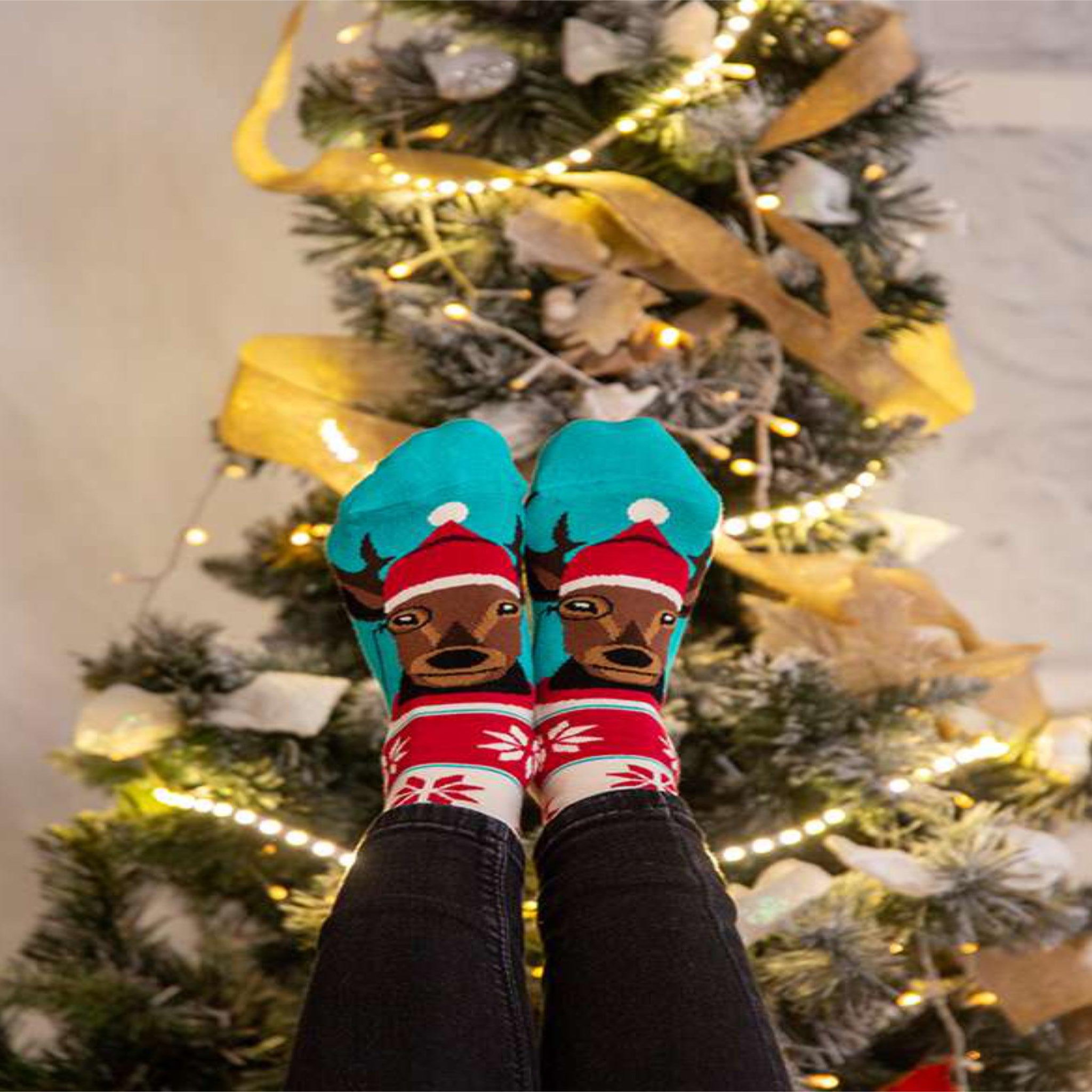 Voir la diapositive 4 : PIRIN HILL Chaussettes en bambou rudolph le renne