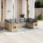 Voir la diapositive 1 : VIDAXL Salon de jardin avec coussins 9 pcs beige resine tressee