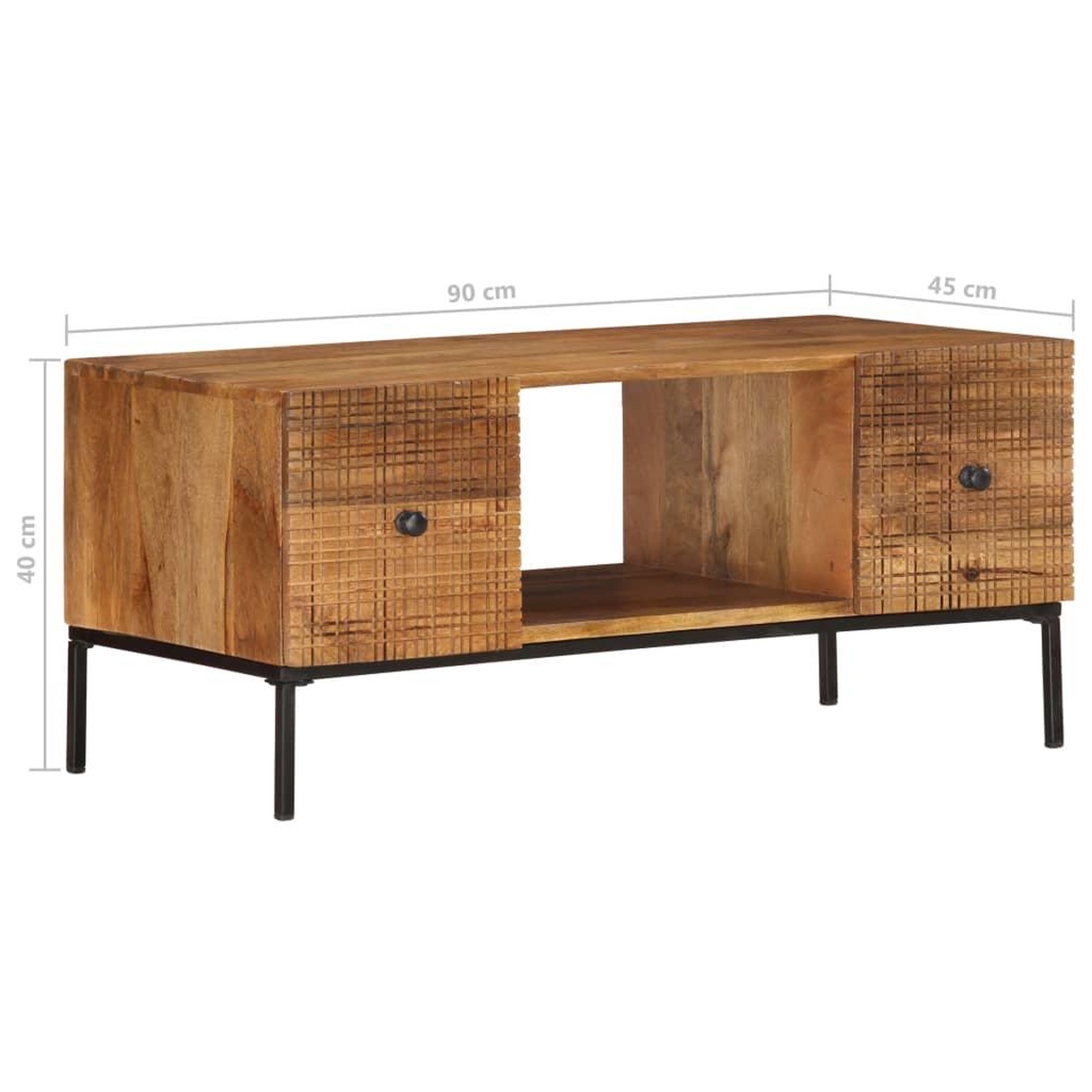 Voir la diapositive 6 : VIDAXL Table basse 90x45x40 cm Bois de manguier massif