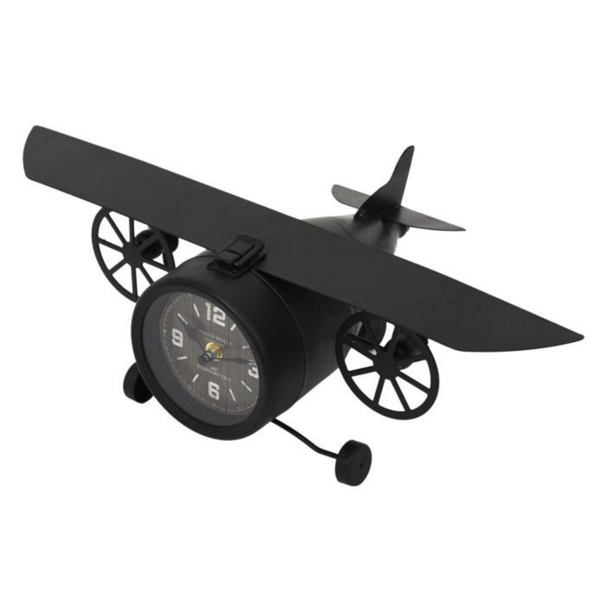 Paris Prix Horloge à Poser  Avion Vintage  47cm Noir